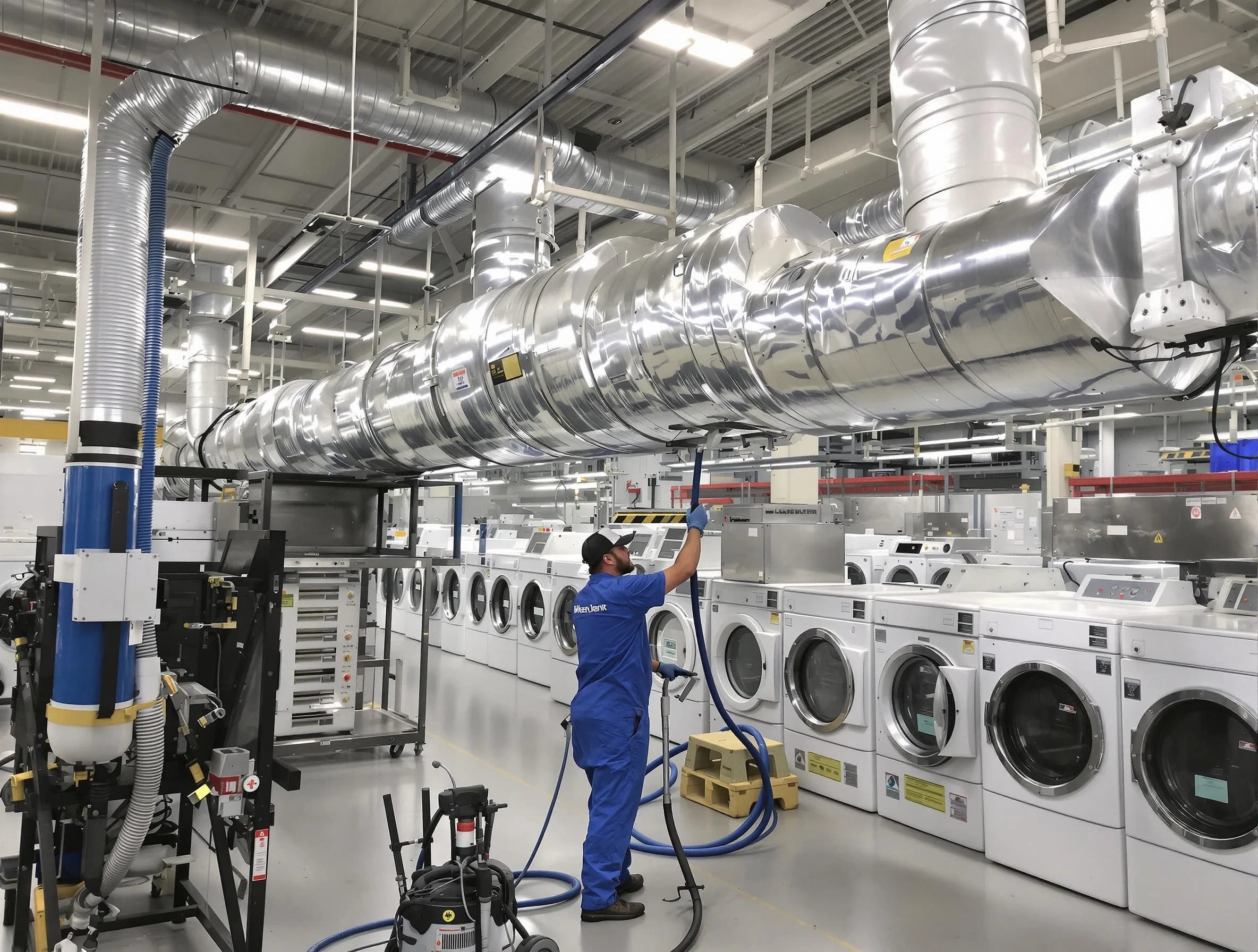 Columbia Dryer Vent Cleaning team performing heavy-duty industrial dryer vent cleaning in Columbia