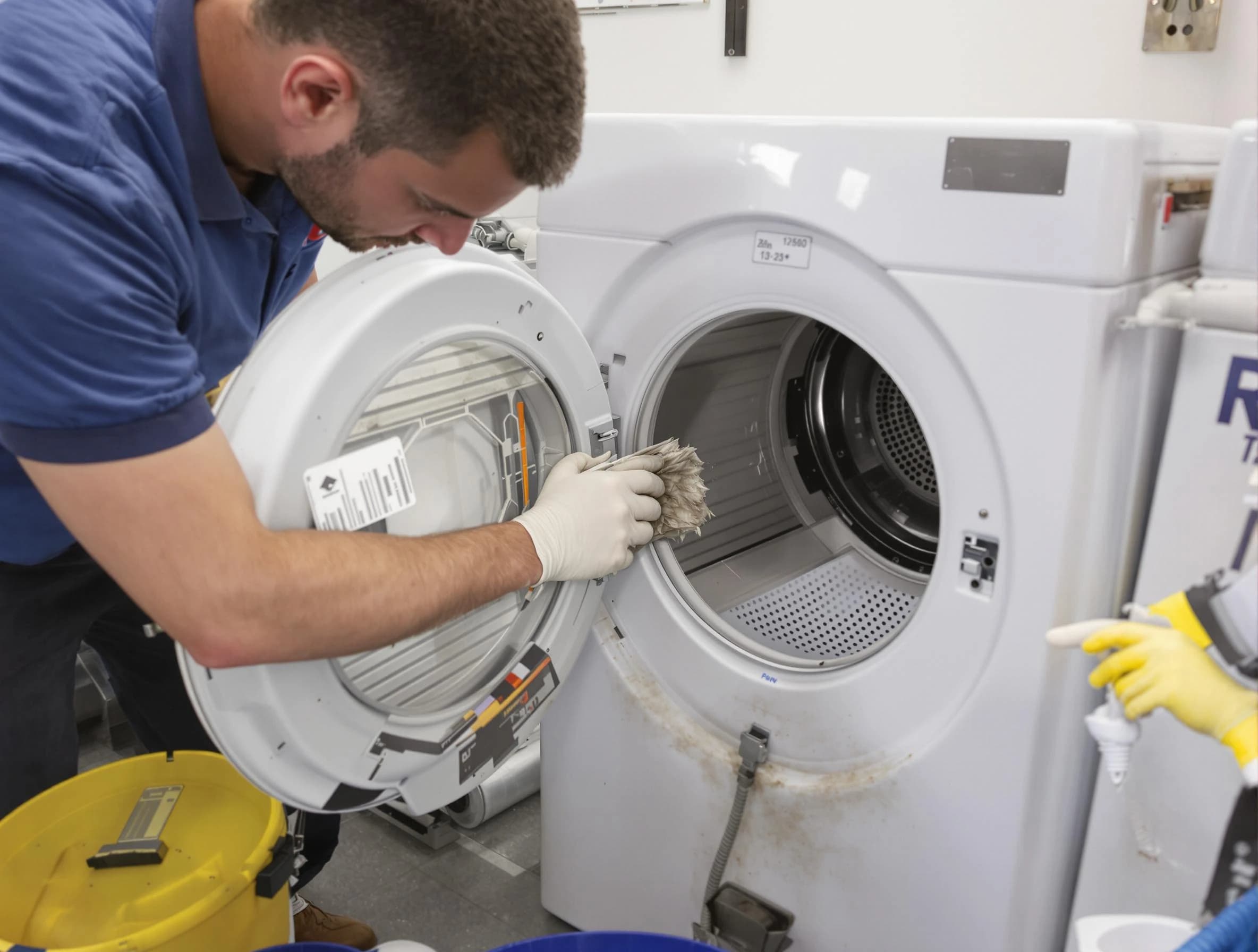 Columbia Dryer Vent Cleaning specialist performing detailed lint trap cleaning service in Columbia