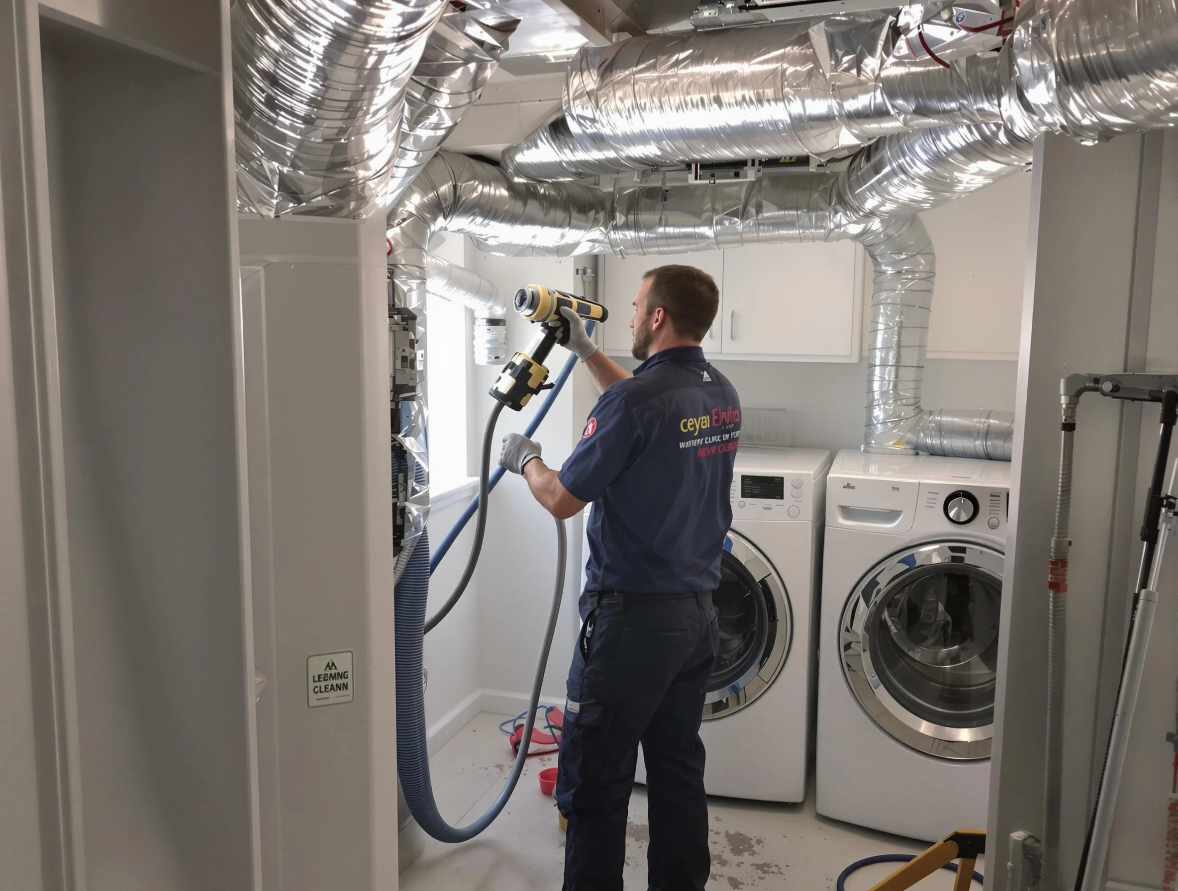 Columbia Dryer Vent Cleaning specialist using advanced equipment for thorough duct cleaning in Columbia